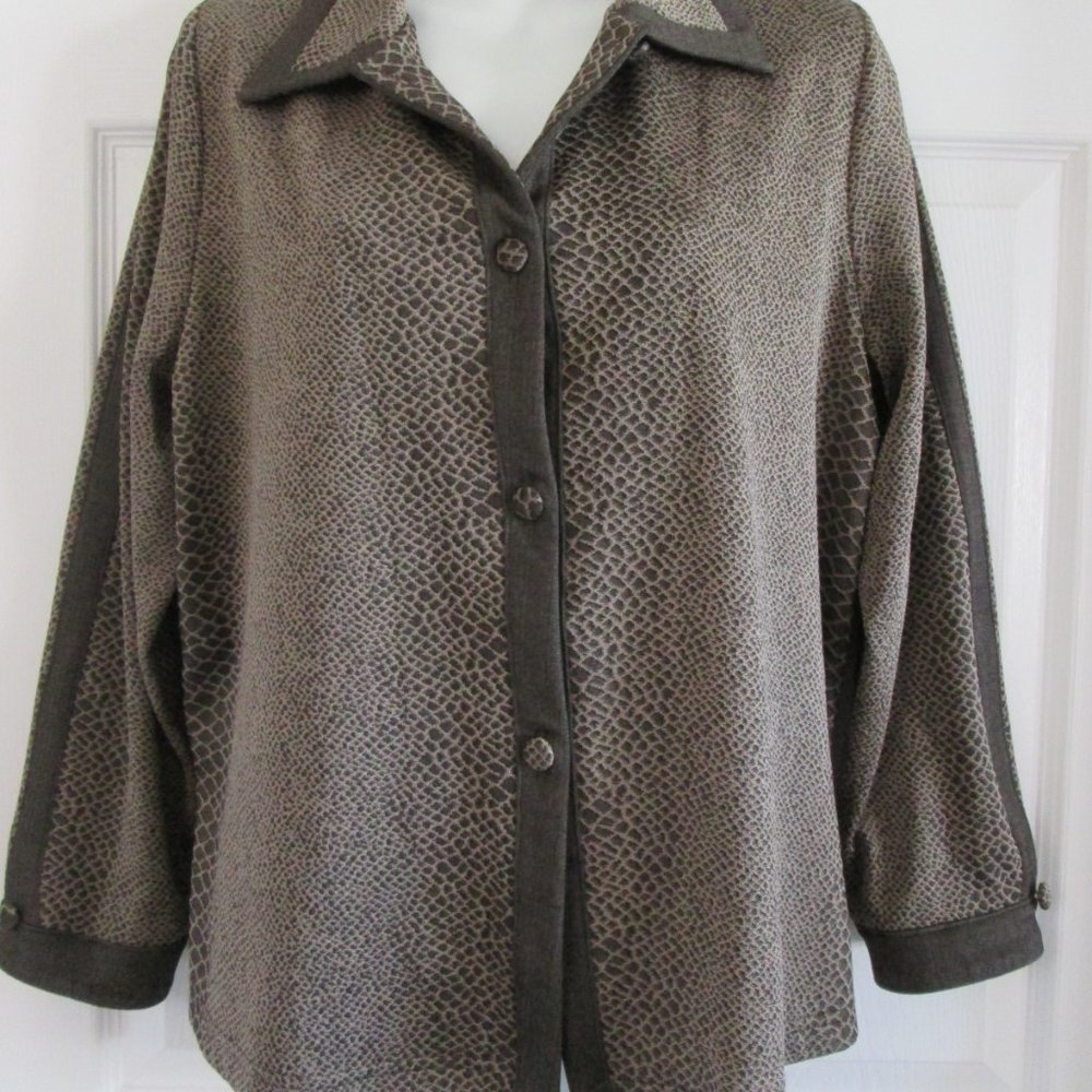 GAIL MORGADO Brown Snakeskin Lightweight Top Jacket Blazer (GWBB)